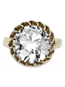 خاتم Zircon 8 كارت من الذهب الأصفر أسلوب فينتاج vrc035x-zi Art Deco أسلوب سوفيتي روسي اتحاد الجمهوريات السوفيتية